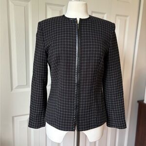 Vintage Josephine Chaus Black and White Grid Blazer